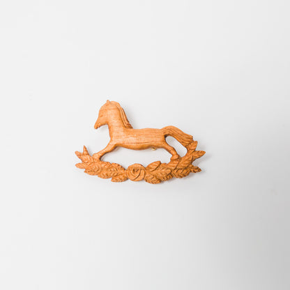 トリノコ-木のブローチ-木馬