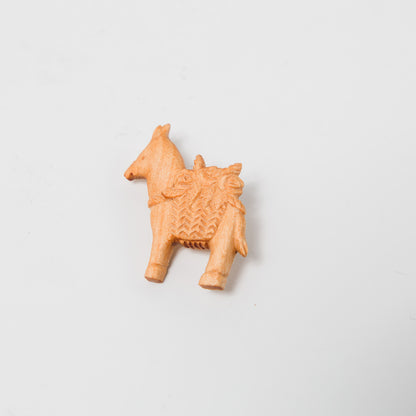 トリノコ-木のブローチ-ロバの花籠