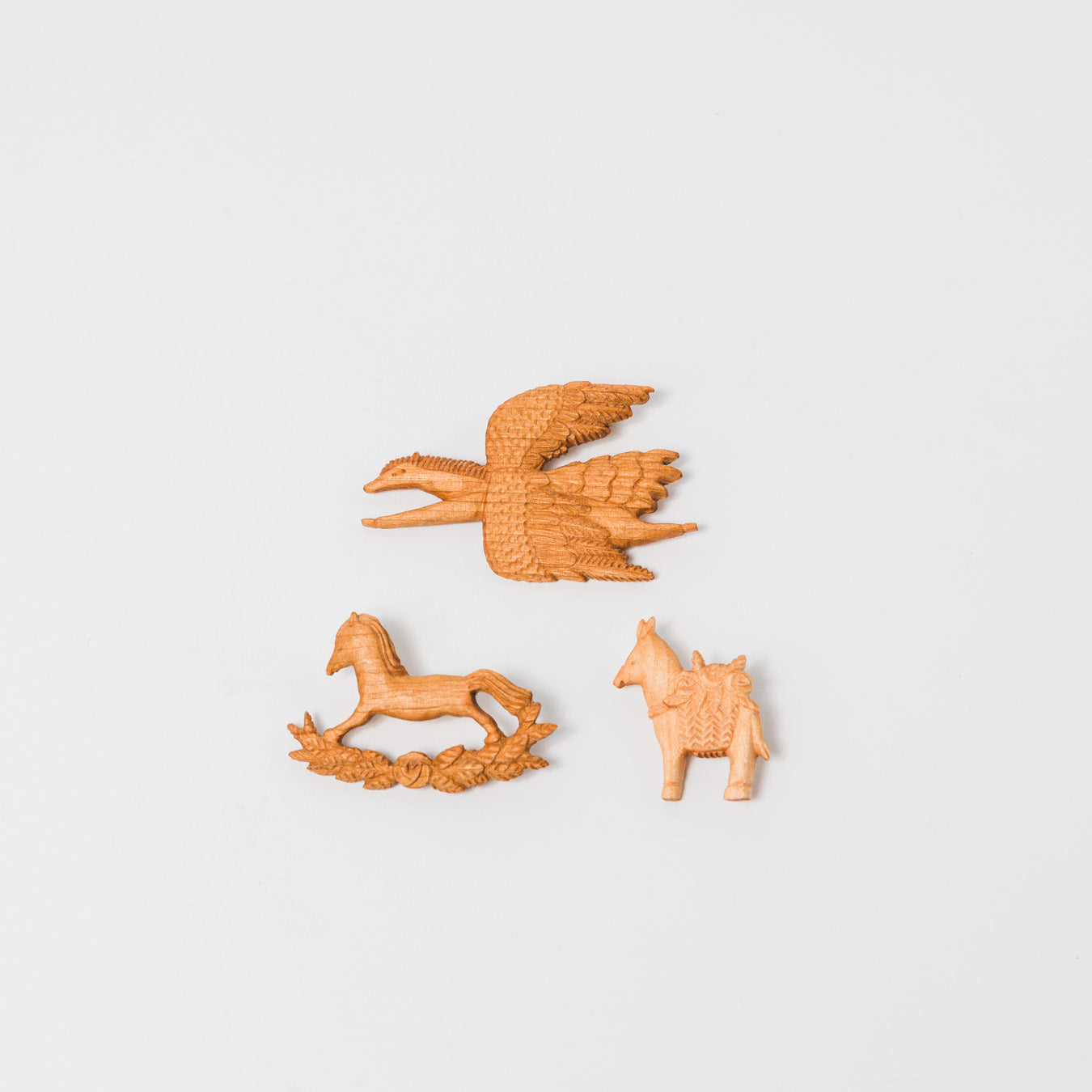 トリノコ-木のブローチ-木馬