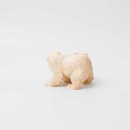 木彫り熊-利さん-喰い熊-3寸-白