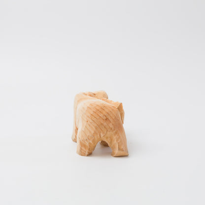 木彫り熊-利さん-喰い熊-3寸-白