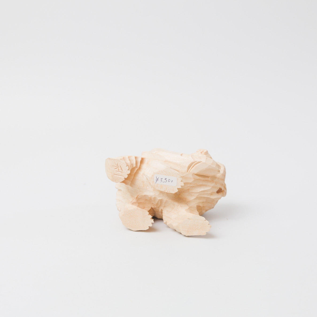 木彫り熊-利さん-喰い熊-3寸-白