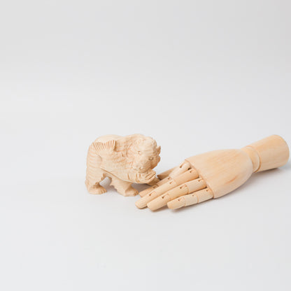 木彫り熊-利さん-喰い熊-3寸-白